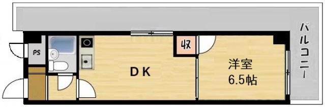 ホーユウパレス寝屋川(1DK/2階)の間取り写真