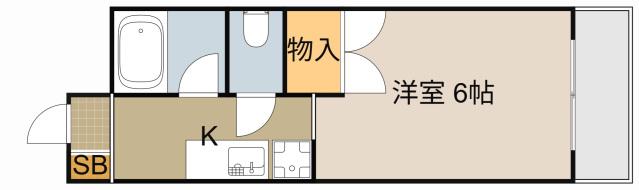 川島第17ビル(1K/2階)の間取り写真