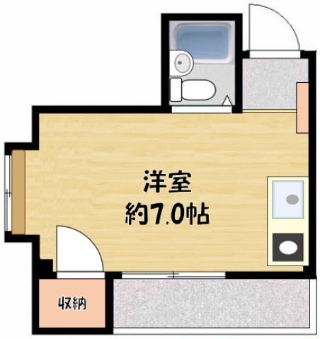 CITYPLAZA守口(ワンルーム/4階)の間取り写真