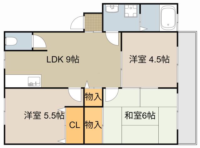 ハイランド栄(3LDK/1階)の間取り写真