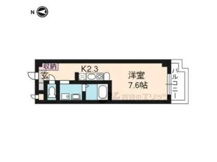 エルフォンセ(1K/2階)の間取り写真