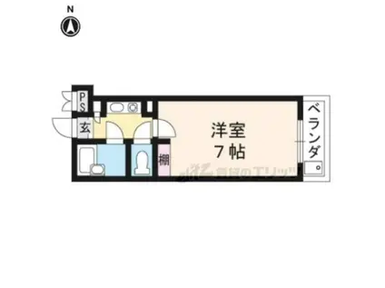 くらまだ荘(1K/1階)の間取り写真