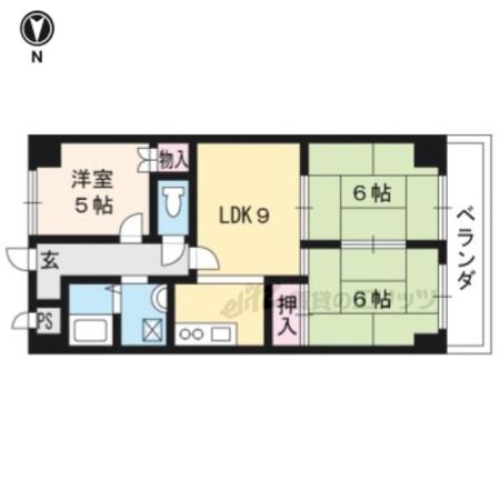 シャルレ8番館(3LDK/2階)の間取り写真