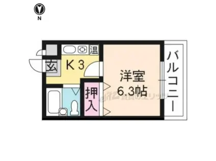 AN北白川(1K/4階)の間取り写真