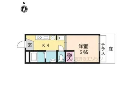 ミネ北山3(1K/1階)の間取り写真