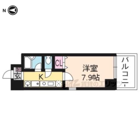 ウイングス西京(1K/5階)の間取り写真