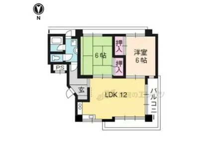 一浦マンション(2LDK/4階)の間取り写真