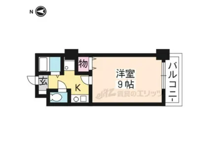 サンホワイト葛野(1K/2階)の間取り写真