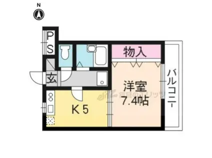 ワイズアクト(1DK/3階)の間取り写真