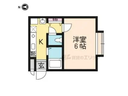メモリー北山(1K/1階)の間取り写真