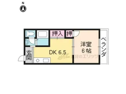 メゾン清風PART(1DK/1階)の間取り写真