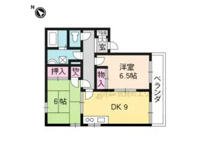 グランメゾン古川(2DK/2階)の間取り写真