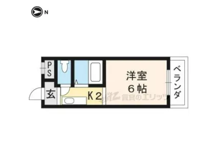 ミリオスポット(1K/4階)の間取り写真