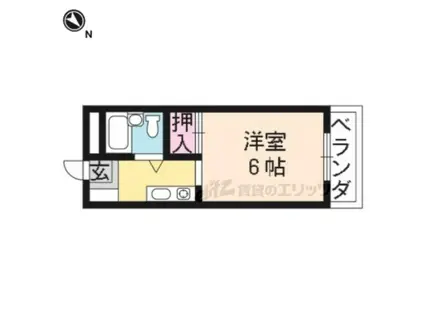 山科イーストハイツ(ワンルーム/2階)の間取り写真