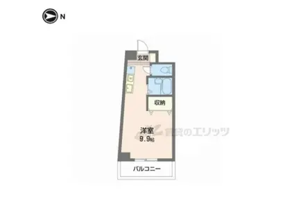 ボナール椥ノ辻(ワンルーム/2階)の間取り写真