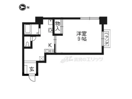 サンパレス山崎(1K/1階)の間取り写真