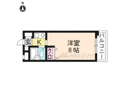 N・FLAT(1K/2階)の間取り写真