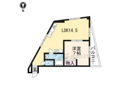 プルミエール五条桂(1LDK/3階)の間取り写真