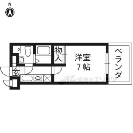 フォンテーヌ竹宇(1K/1階)の間取り写真