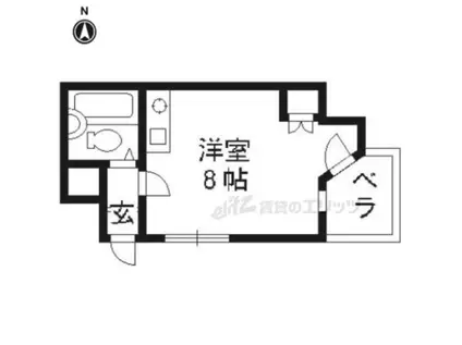 ビィリス五条(ワンルーム/4階)の間取り写真