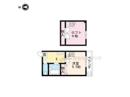 サンリッチ上桂(1K/2階)の間取り写真