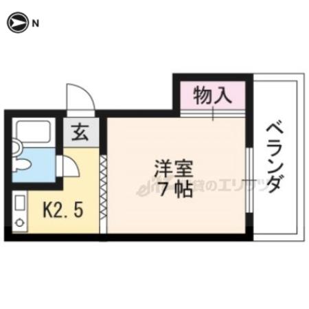 二葉ハイツ(1K/2階)の間取り写真