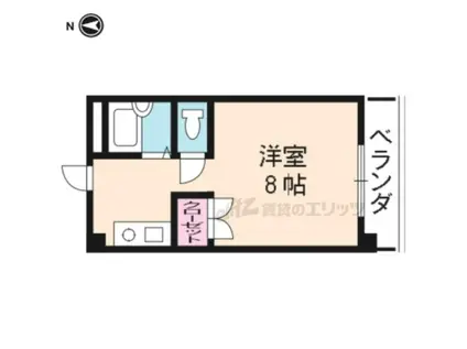 ロランジュ(1K/2階)の間取り写真