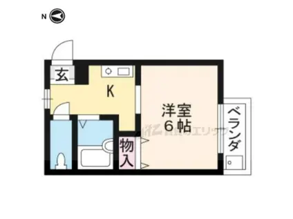 マンションセイリング(1K/2階)の間取り写真
