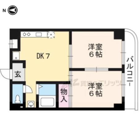 グランランヴェール(2DK/2階)の間取り写真