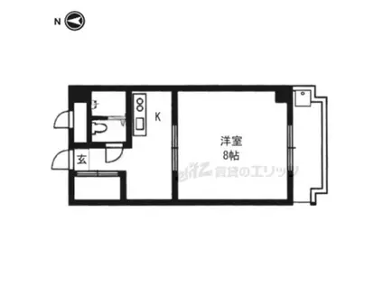 ヴィラバードランドI(1K/2階)の間取り写真