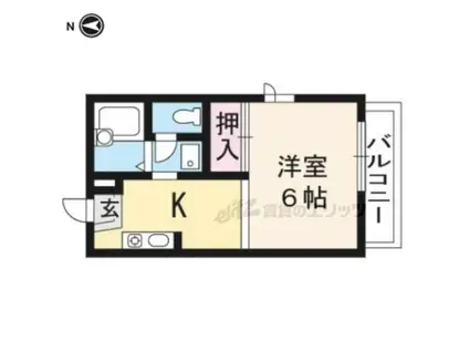 加藤ハイツ(1K/1階)の間取り写真