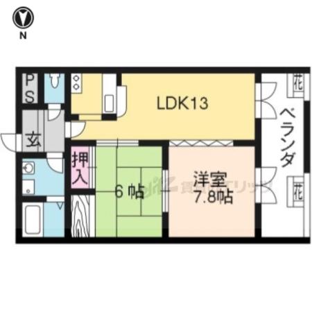 パークショア瀬田(2LDK/5階)の間取り写真