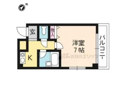 フォルム御陵(1K/3階)の間取り写真