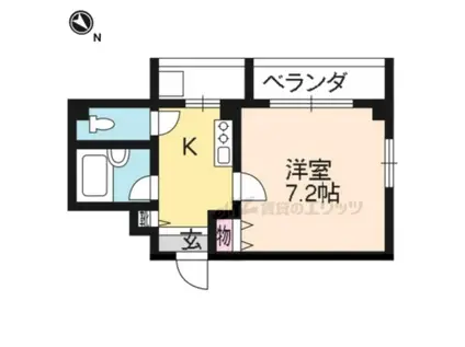 フォルム御陵(1K/3階)の間取り写真