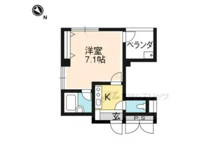 フォルム御陵(1K/5階)の間取り写真