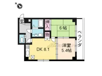 コアロード鷹ヶ峰(2DK/3階)の間取り写真