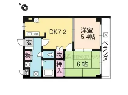 コアロード鷹ヶ峰(2DK/2階)の間取り写真