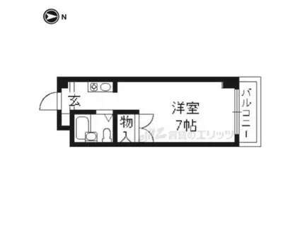 ヴェルジェ(1K/5階)の間取り写真