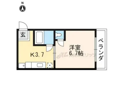 ルミエール中書島(1K/5階)の間取り写真