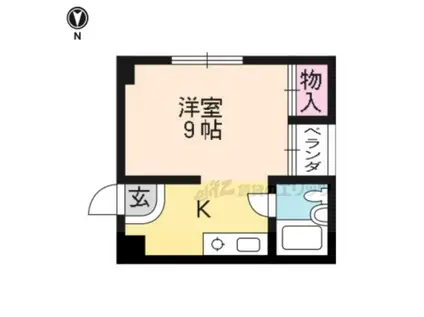 パインハウス(1K/3階)の間取り写真