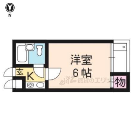 カーサ池上(1K/2階)の間取り写真