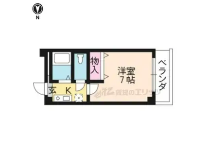 サンシーガル(1K/4階)の間取り写真