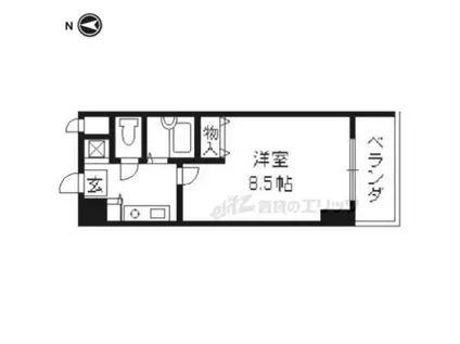 パインフィールド葛野大路(1K/6階)の間取り写真