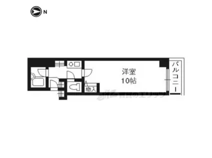 プランドール(1K/4階)の間取り写真