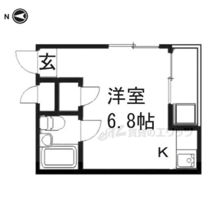 桃山サニーハイツ(ワンルーム/4階)の間取り写真