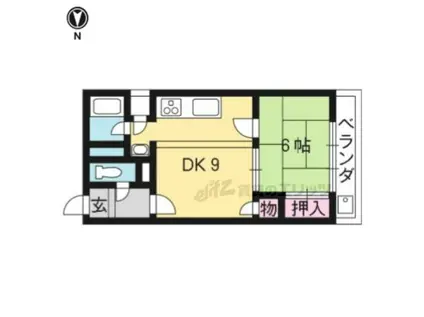 サンシャイン華(1DK/2階)の間取り写真