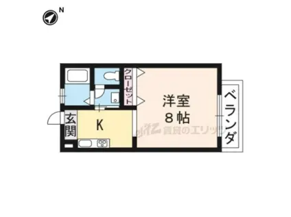 サンアベニュー瀬田(1K/1階)の間取り写真