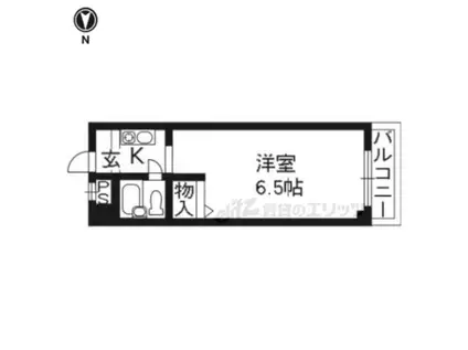 プレジール四条(1K/5階)の間取り写真