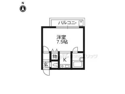 ヴィラエスポワ(1K/1階)の間取り写真