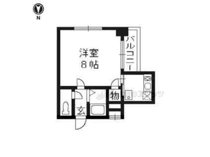 フルール衣笠(1K/3階)の間取り写真